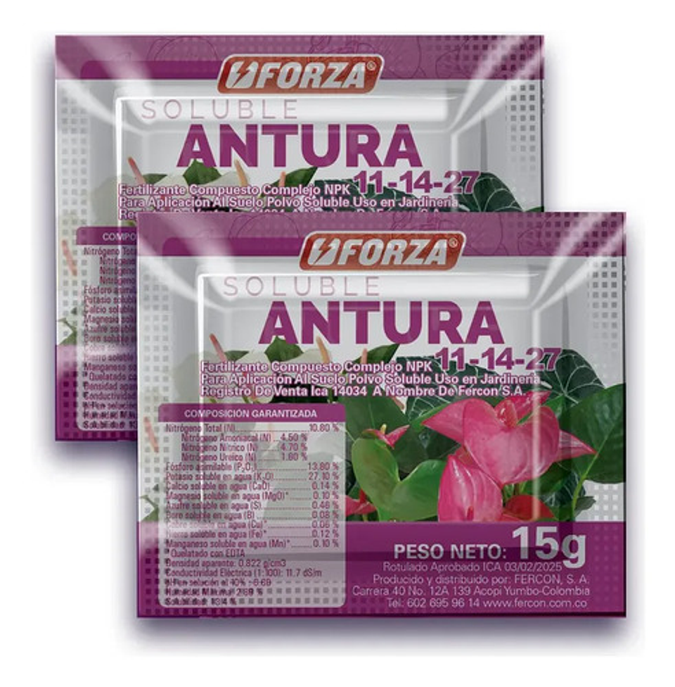 Fertilizante  Soluble  Antura X 15  Gr Jardin X 2 Unidades 1
