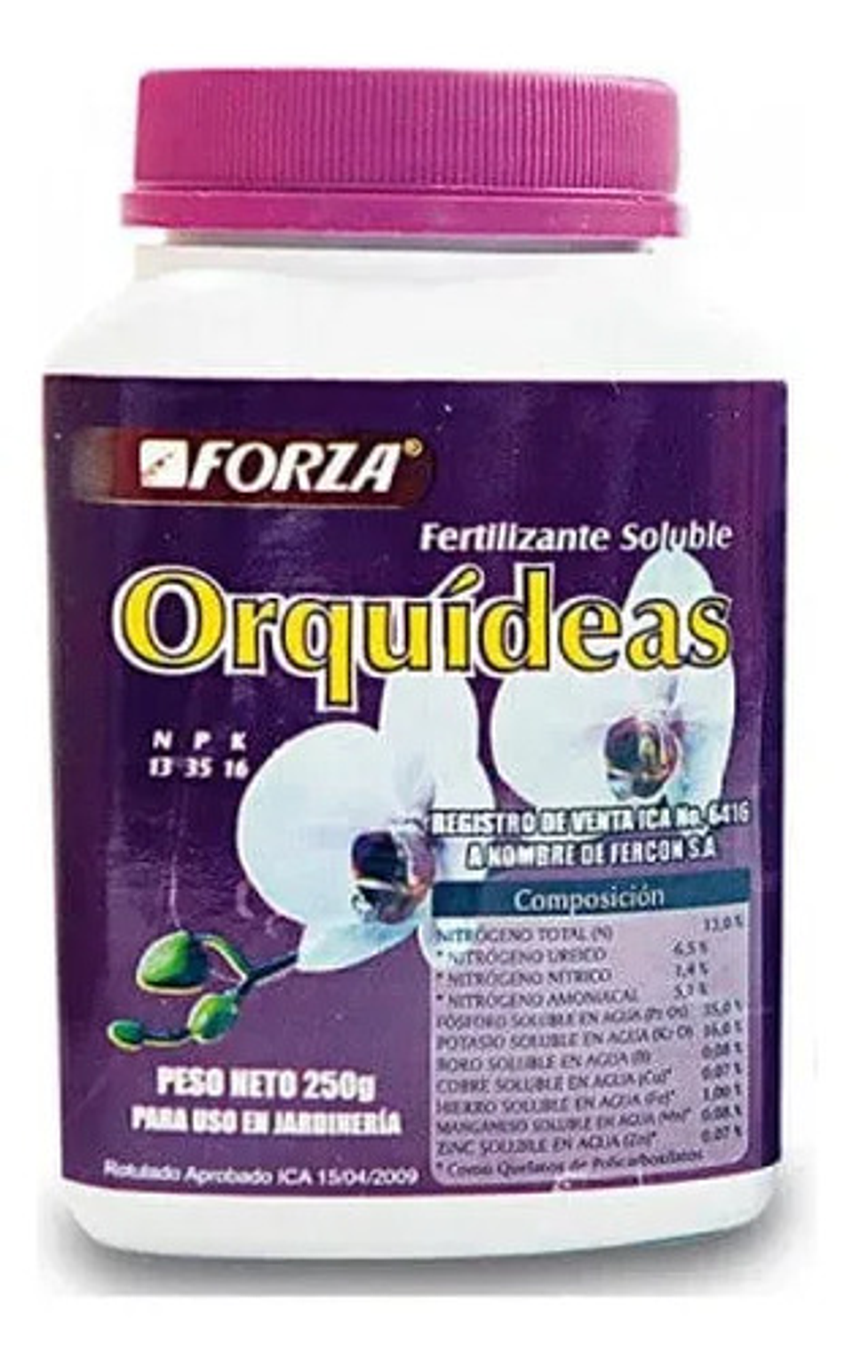 Forza  Fertilizante Soluble Orquídeas 250 Gr Jardin 2