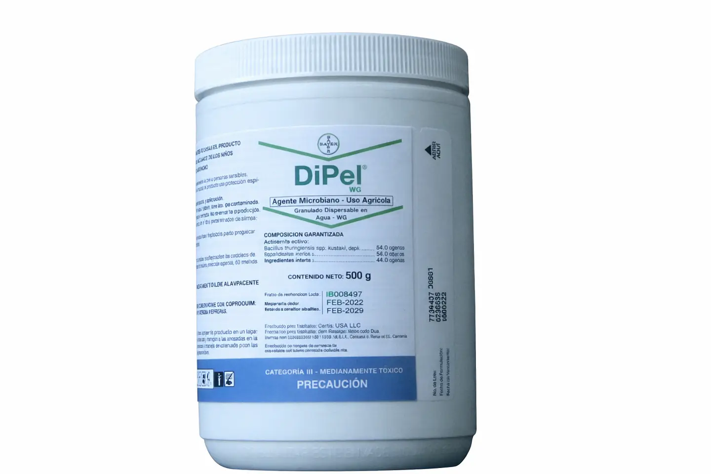 Insecticida Biológico Dipel WG x 500g -  Bacillus thuringiensis  Agrosamario 1