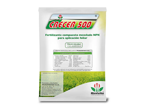 Fertilizante Crecer 500 NPK + Fitohormonas ANA x 900g - Agrosamario