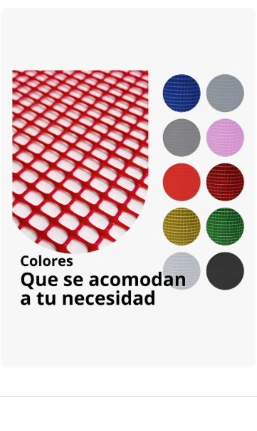 Malla Reja Cuadrada Plástica 16x16 mm - 1  mt Alto x 5m -10m- 15mt 30 Metros ( Rollo )  (varios colores) Agrosamario 8