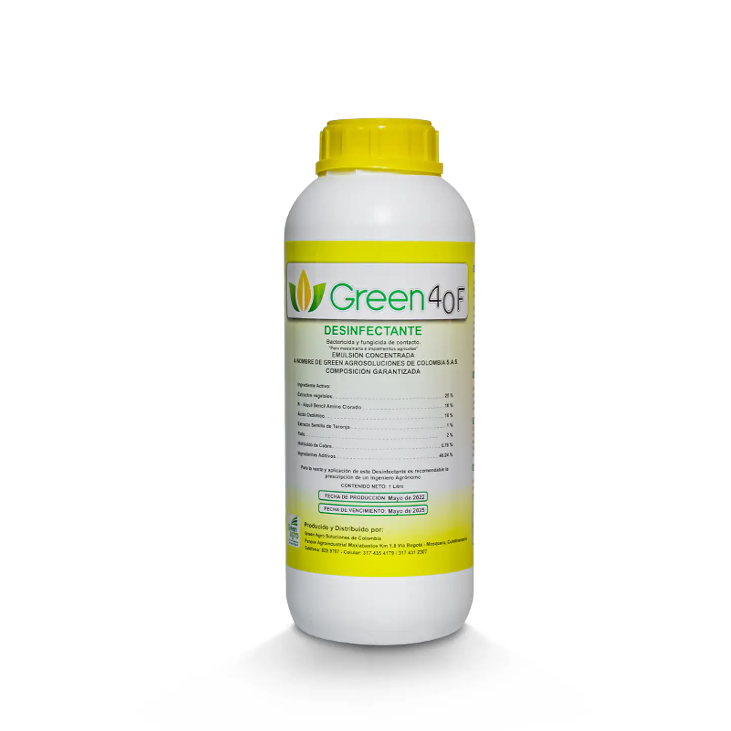 Desinfectante Orgánico Green Agro 1 Litro - Fungicida Natural Agrosamario 1