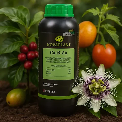 Novaplant Ca-Boro-Zinc | Nutrición Foliar Interoc x 1 Litro  l Agrosamario 