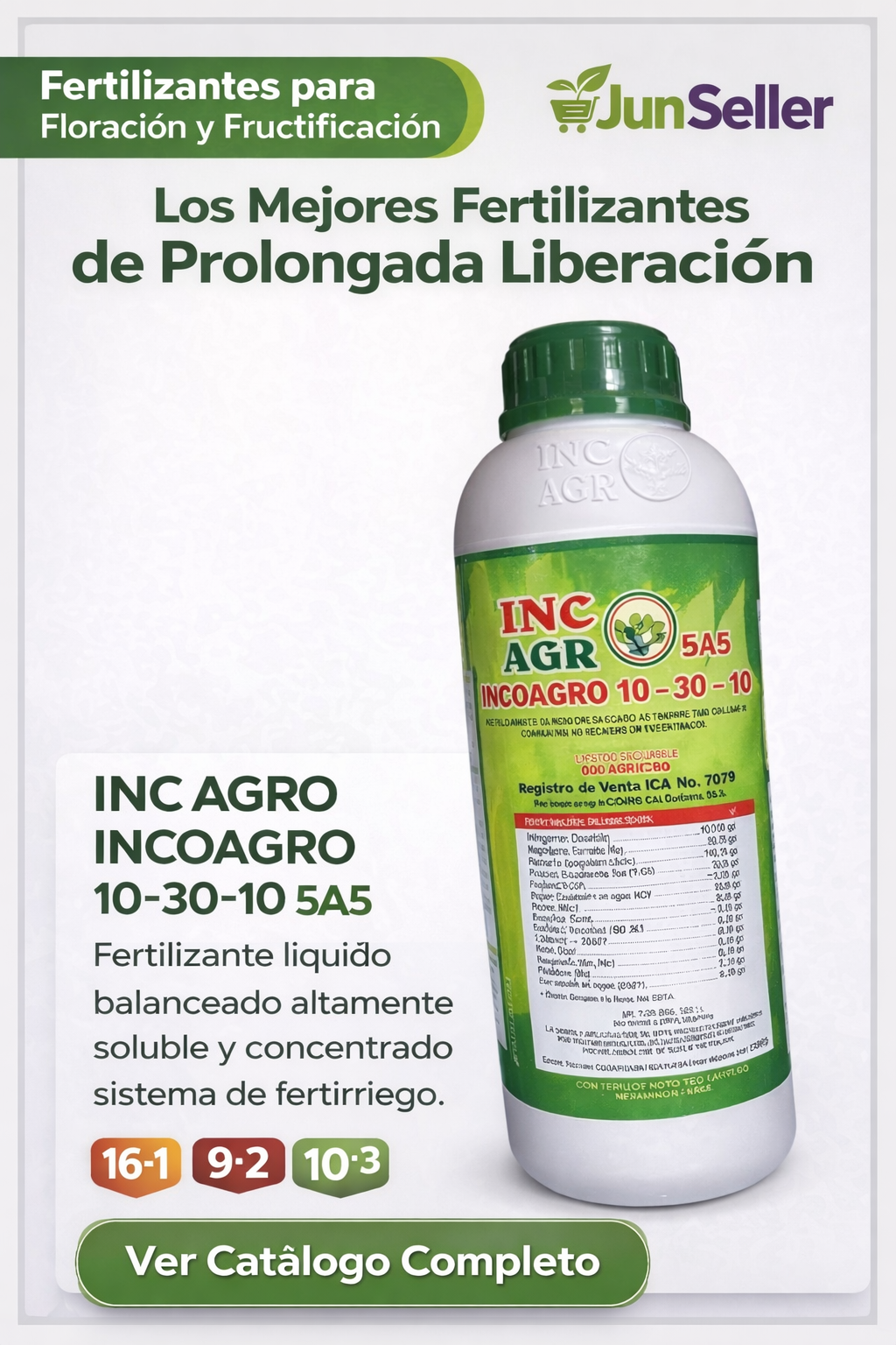 Fertilizante Incoagro 10-30-10 | Arrancador Radicular x 1 Litro l Agrosamario  1