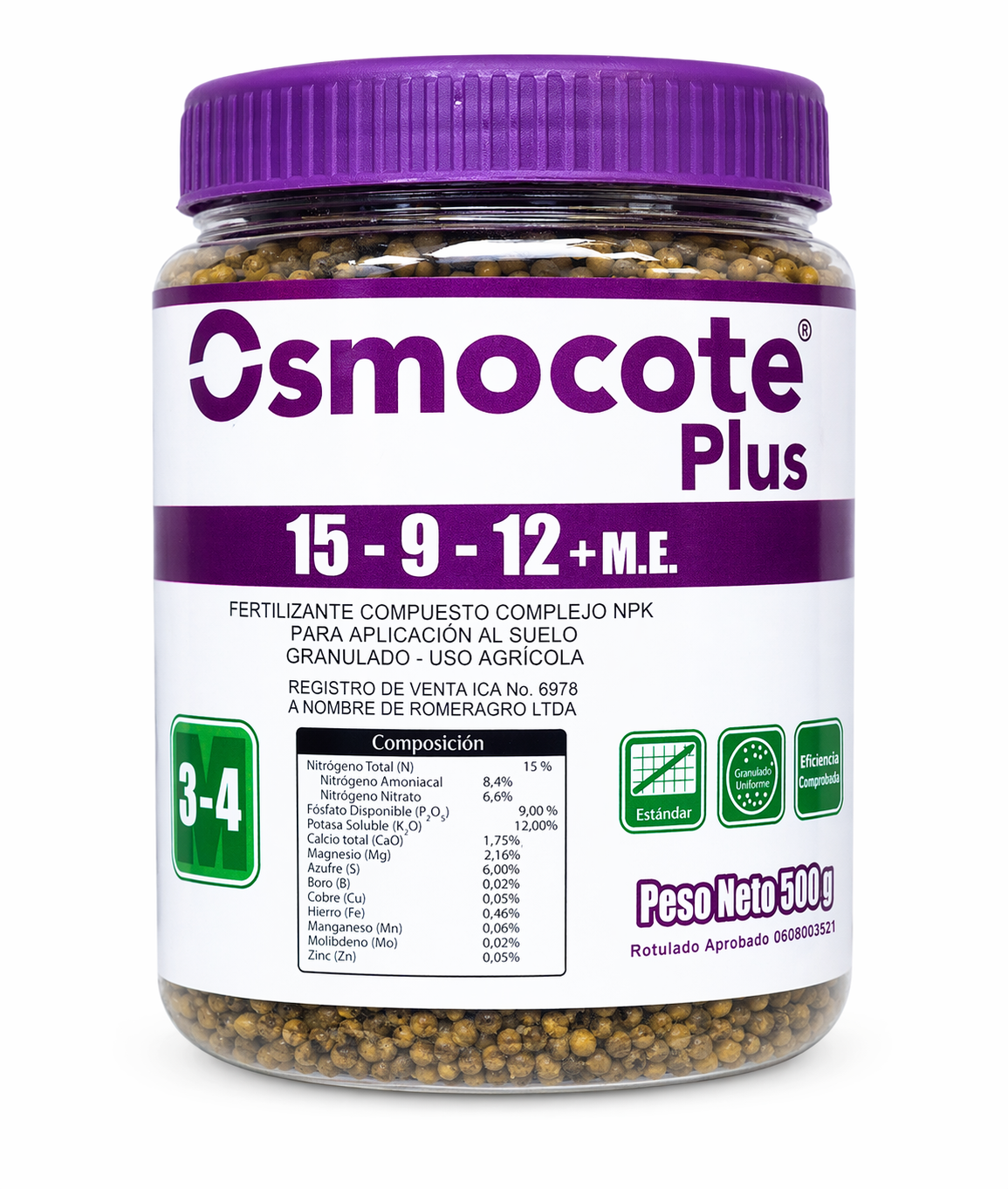 Fertilizante Liberación Controlada Osmocote Plus 15-9-12 Fercon (500g - 2kg)   | Agrosamario 1