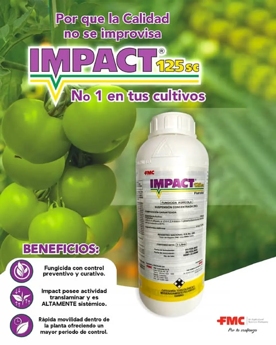 IMPACT 125 SC (1 Litro) – Fungicida Sistémico de Amplio Espectro Agrosamrario  1