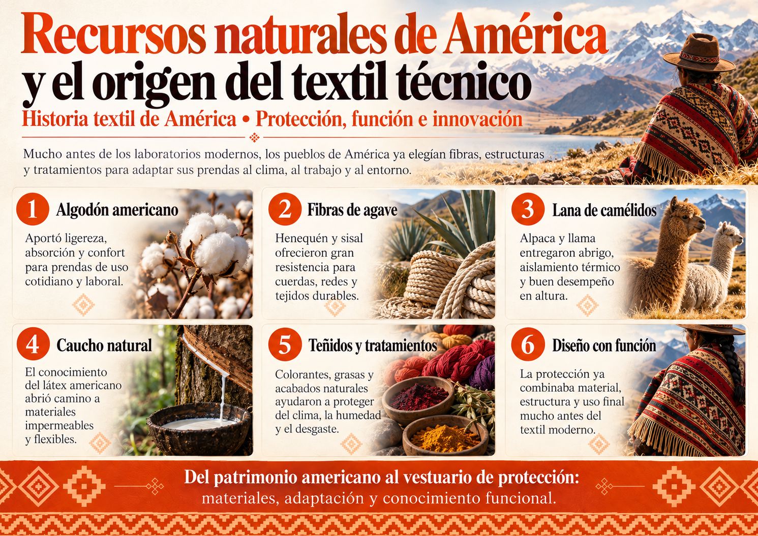 Antes de los textiles técnicos: cómo América aprendió a protegerse con sus fibras naturales