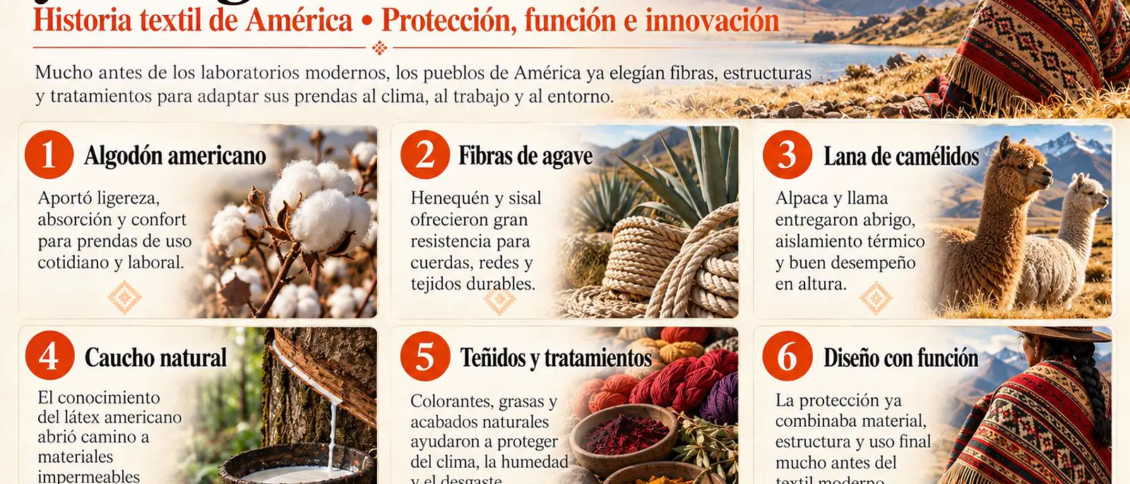 Antes de los textiles técnicos: cómo América aprendió a protegerse con sus fibras naturales