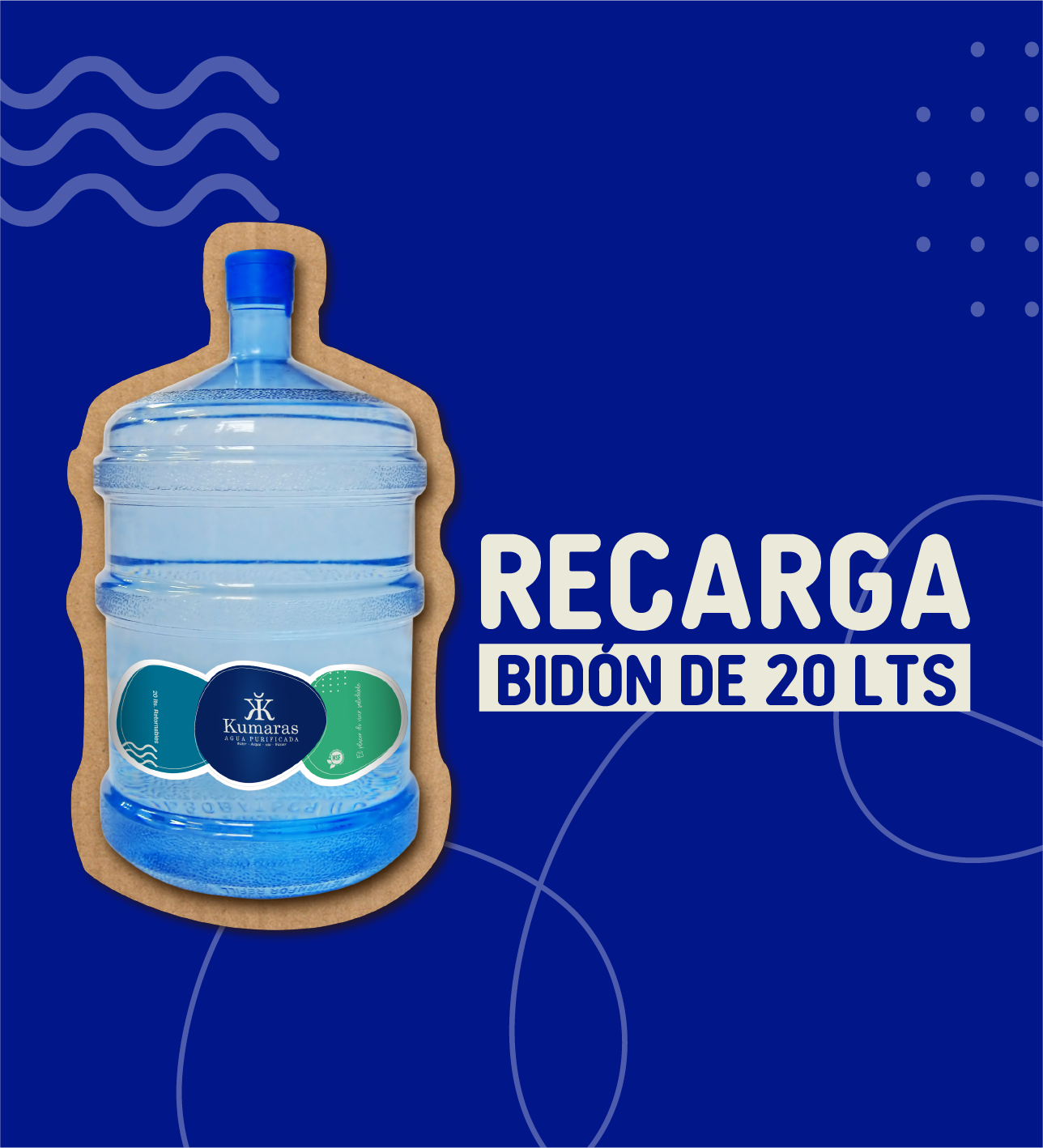 1 Recarga de Bidón de 20 Litros – Aguas De Santiago