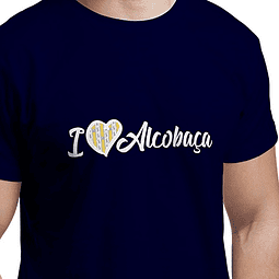 T-shirt "I Love Alcobaça" Azul Escuro Adulto