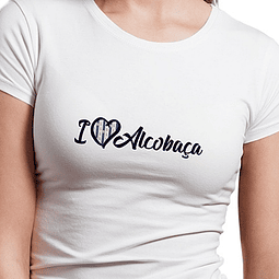 T-shirt "I Love Alcobaça" Branco Adulto