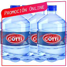 Pack 4 botellones de 10 lts desechables Antes $ 8.790 ahora $ 7.990 - Sólo Santiago