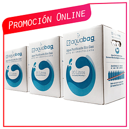 Pack 3 cajas de 20 lts Agua Purificada en promocion. Antes $ 13.490 , ahora $ 11.990