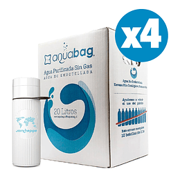  Pack 4 cajas Agua Purificada 20 lts Bag In Box y lleva 1 botella reutilizable Join The Pipe $ 18.700- COPIAR