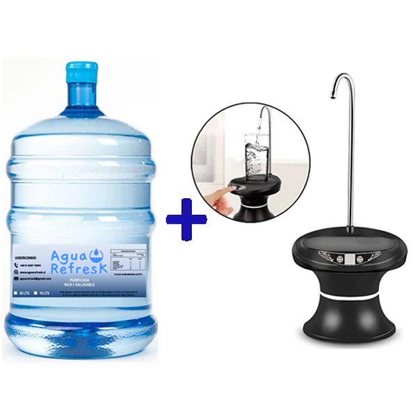 PROMO 1 Bidón de 20 Lts con Recarga + 1 Bomba Fuente USB (incluye el bidón) 1