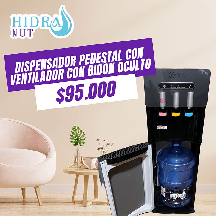 Dispensador pedestal con bidón oculto 1