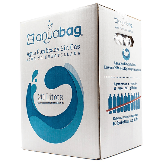 Pack 3 Cajas Bag in Box 20 Litros de Agua Purificada sin gas Aquabag