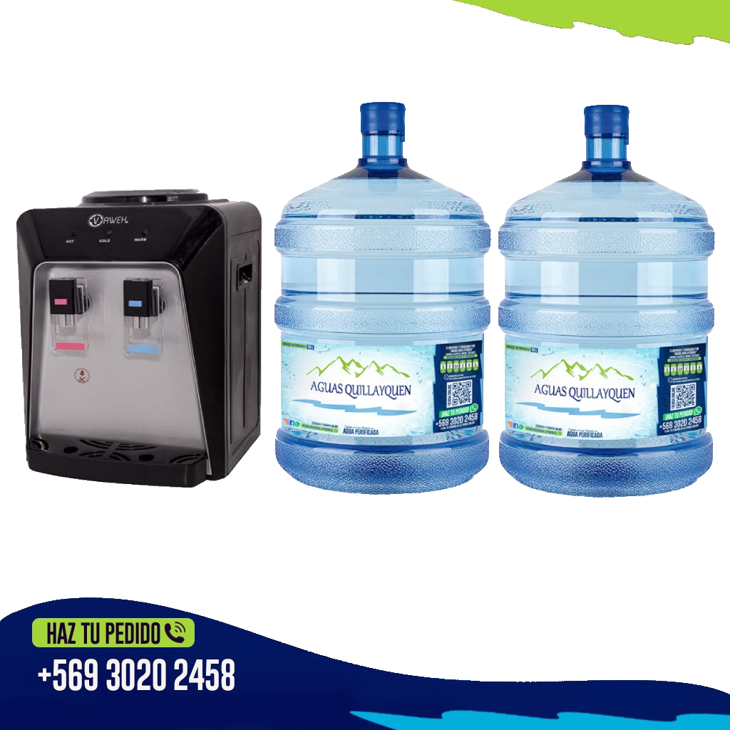 Dispensador eléctrico sobremesa, incluye 2 Botellones 20 Litros Gratis
