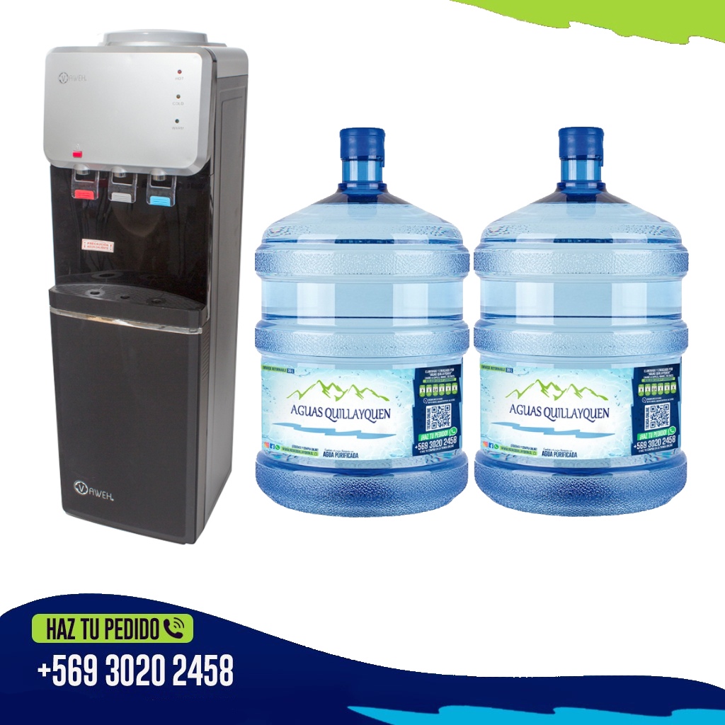 Dispensador eléctrico con compresor, incluye 2 Botellones 20 Litros Gratis