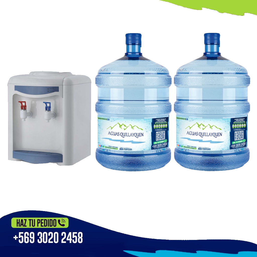 Dispensador eléctrico sobremesa, incluye 2 Botellones 20 Litros Gratis
