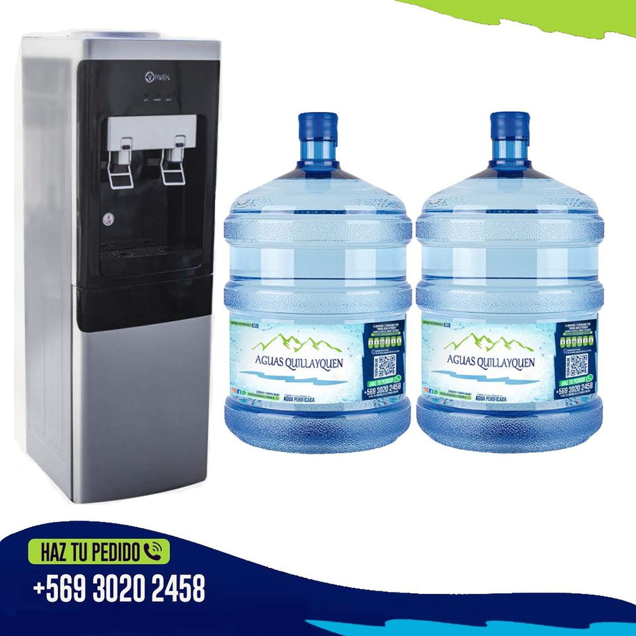Dispensador eléctrico con ventilador, incluye 2 Botellones 20 Litros Gratis