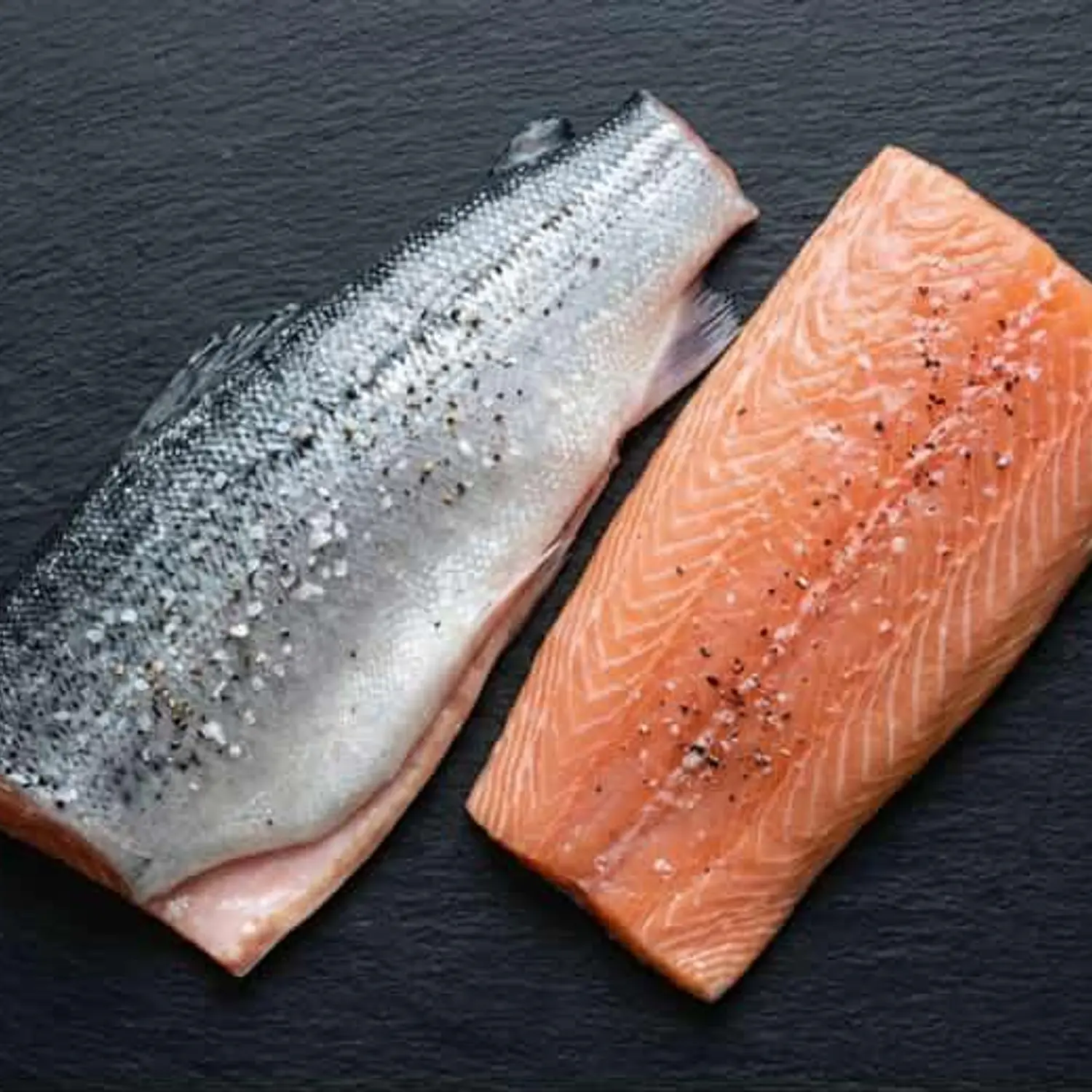 5 KG SALMON DEL ATLANTICO - FILETE  TRIM D CON PIEL SIN ESPINAS IVP  CALIDAD STANDAR 2-3 / 3-4  / 4-5 LB