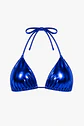 Top de Bikini Triángulo Metalizado Azul Ajustable - Miniatura 1