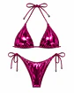 Bikini Triángulo Metalizado Magenta Ajustable - Miniatura 2