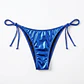 Calzón de Bikini Brasilero Metalizado Azul Ajustable - Miniatura 1