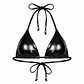 Top Bikini Triángulo Metalizado Negro con Almohadillas Removibles - Miniatura 1