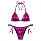 Bikini Triángulo Metalizado Magenta Ajustable - Miniatura 1