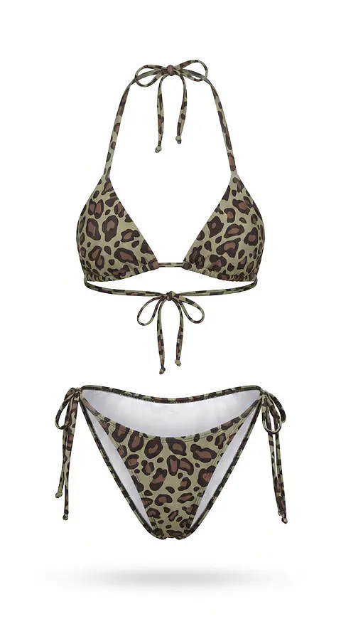 Bikini Mujer Triángulo Leopardo Nude