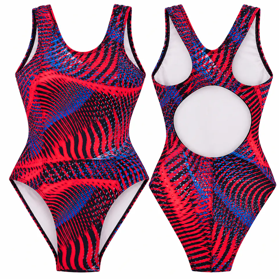Traje de Baño Deportivo Riviera Rojo – Natación Mujer 4