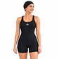 Traje de Baño Entero Mujer Deportivo Negro de Pierna Corta  - Miniatura 2