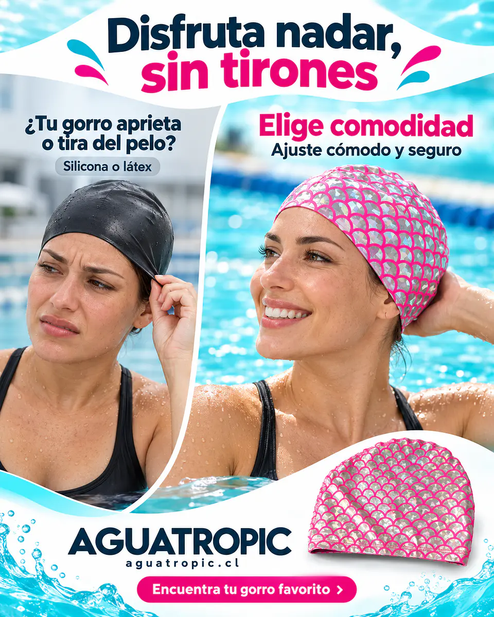 Gorro de Natación de Tela Sirena Rosa 2
