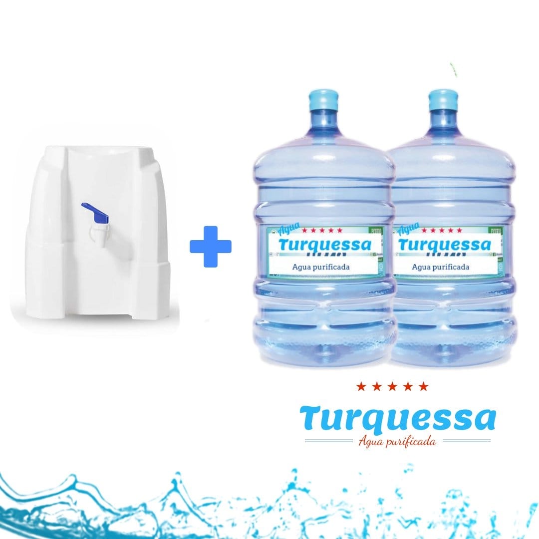 Pack 20 lts- 2 bidones de Agua + soporte o bomba
