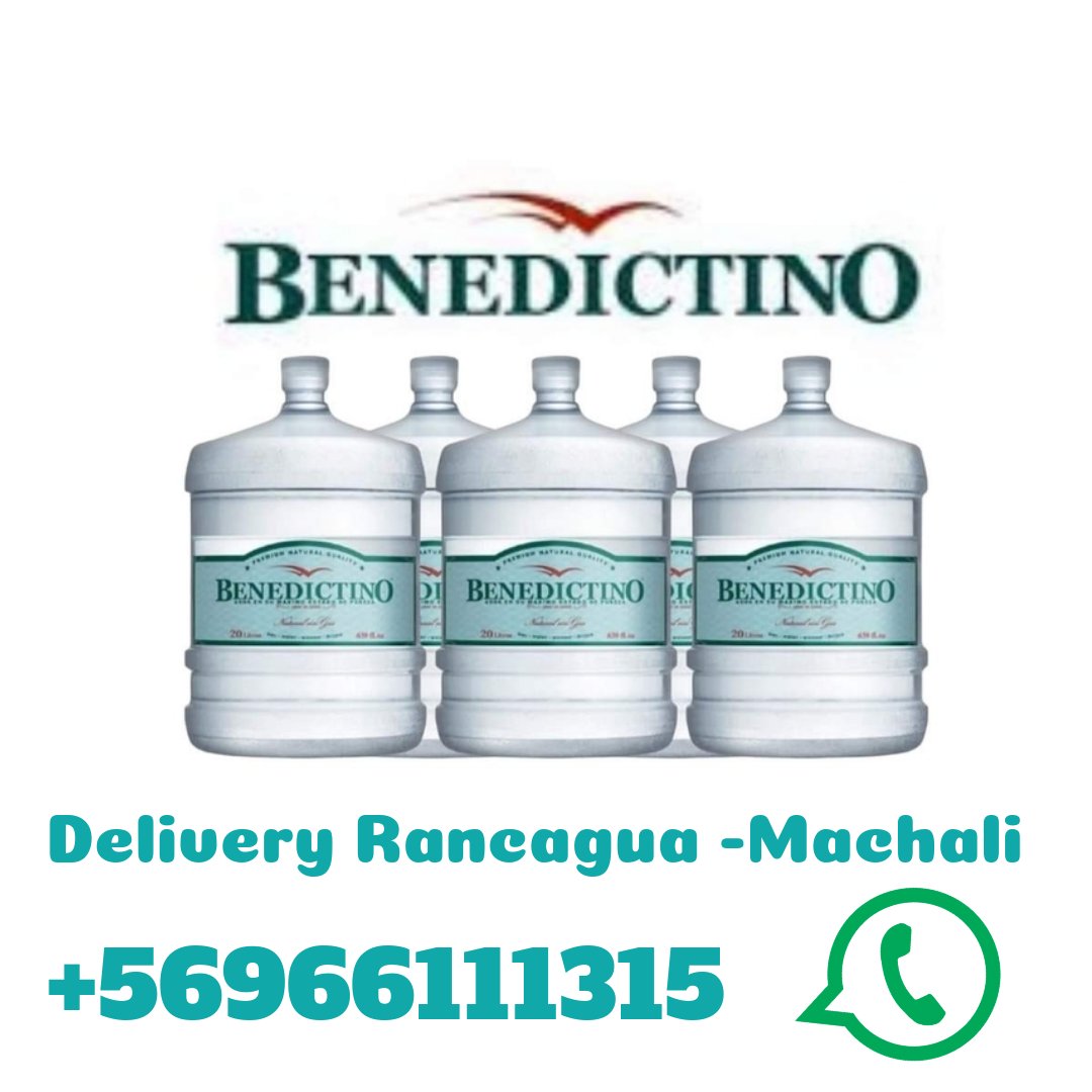 Recarga Agua benedictino 20 litros reparto solo Rancagua