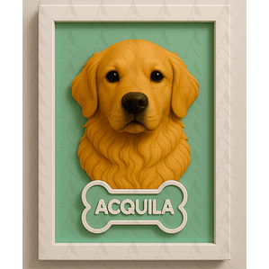 Cuadro Mascota Efecto 3D - Golden Retriever