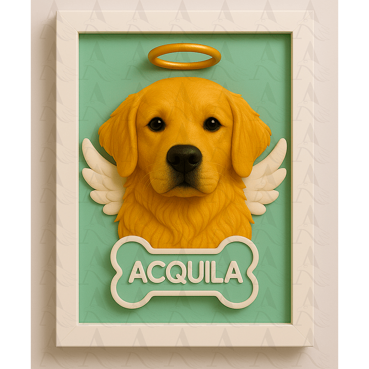 Cuadro Mascota Efecto 3D - Golden Retriever 4