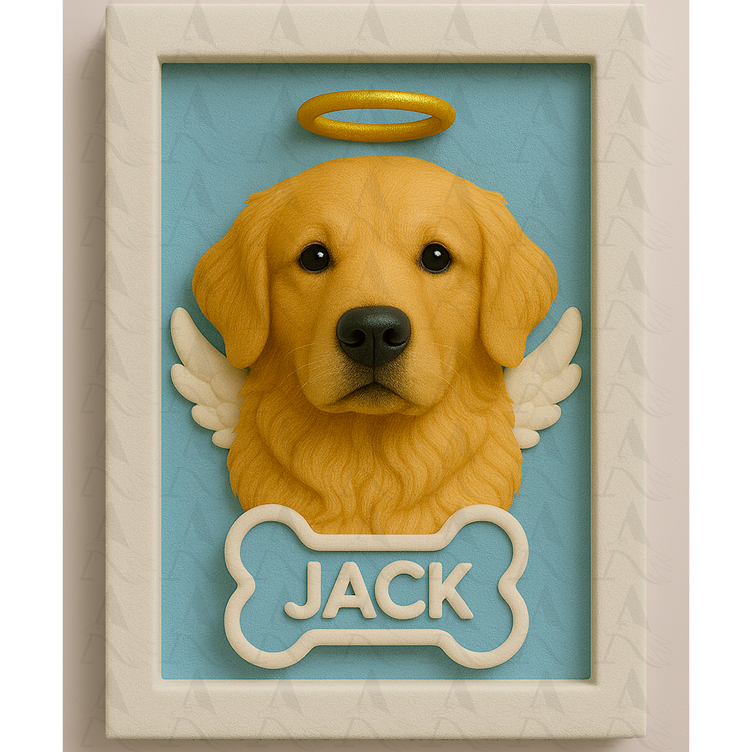 Cuadro Mascota Efecto 3D - Golden Retriever 6