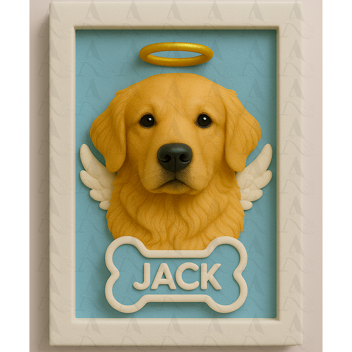 Cuadro Mascota Efecto 3D - Golden Retriever 6