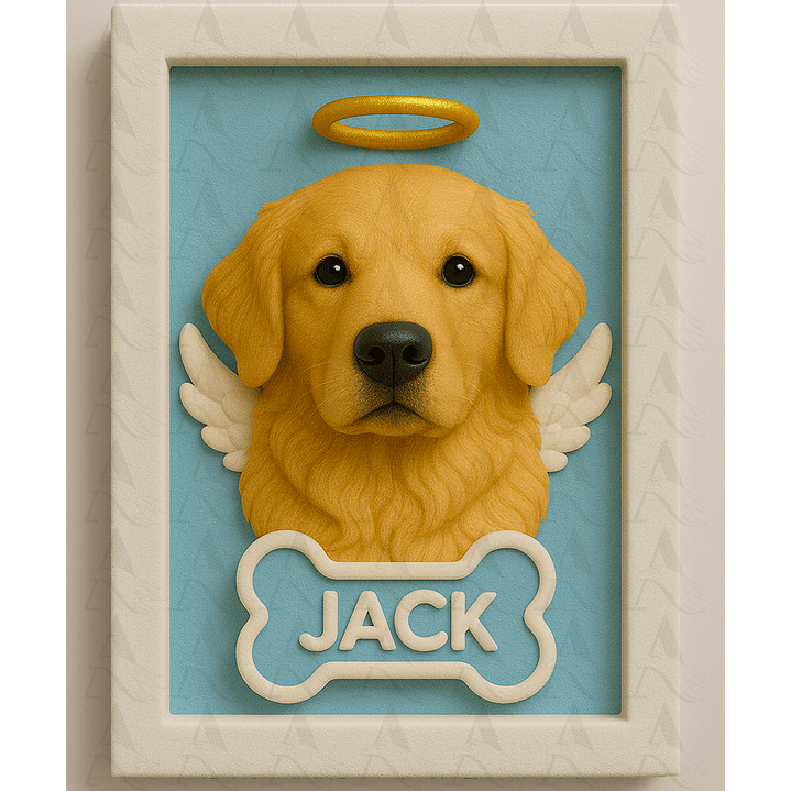 Cuadro Mascota Efecto 3D - Golden Retriever 6