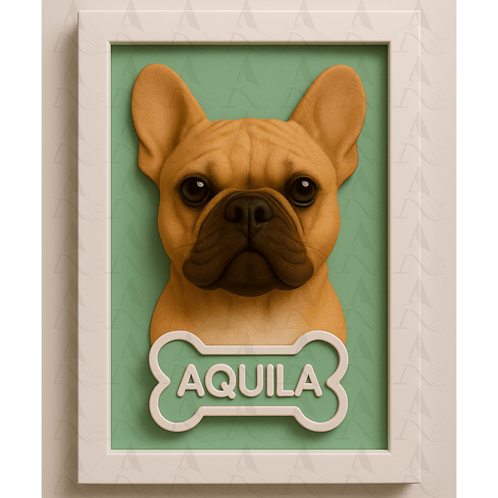 Cuadro Mascota Efecto 3D - Bulldog Francés 13
