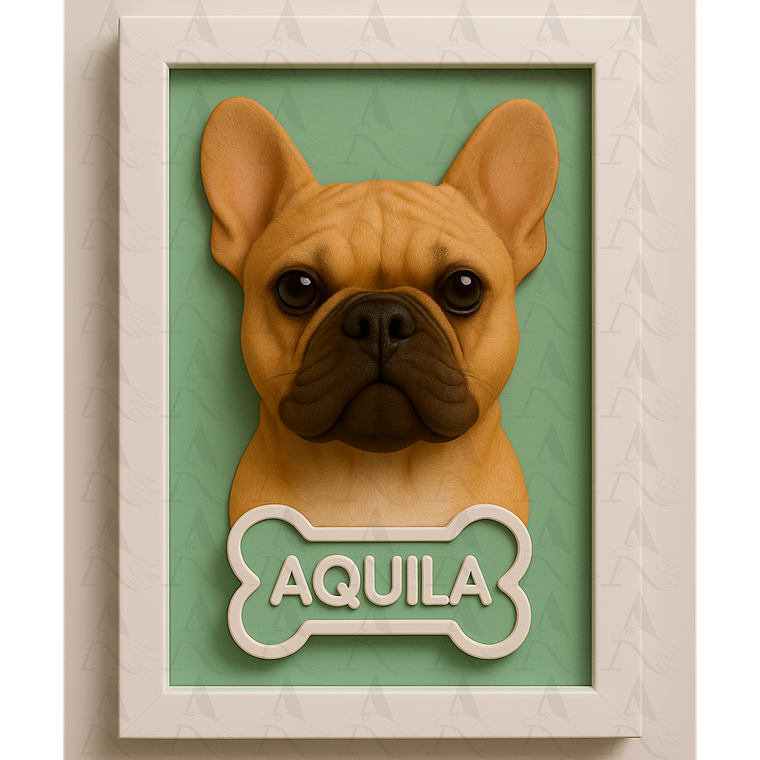 Cuadro Mascota Efecto 3D - Bulldog Francés 13