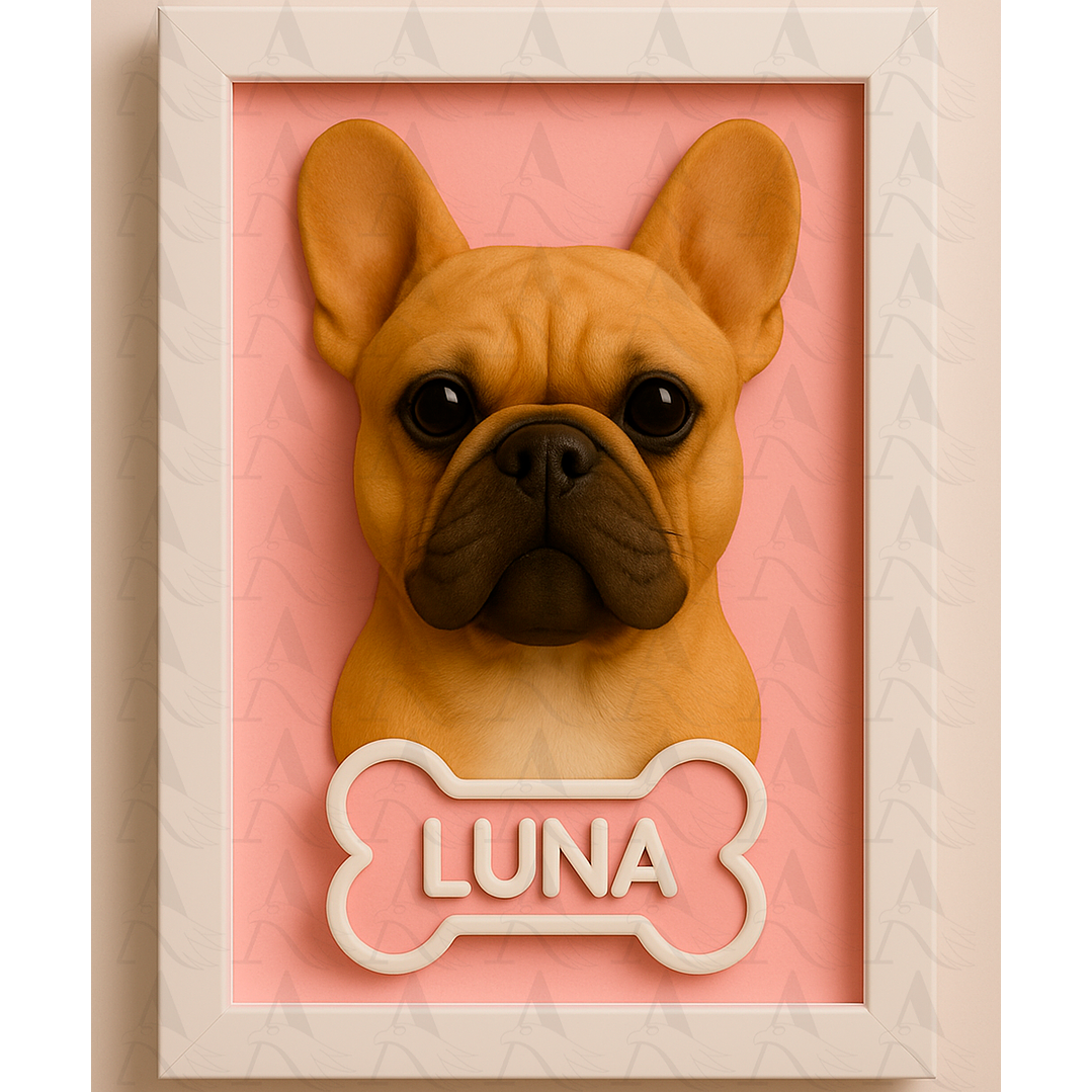 Cuadro Mascota Efecto 3D - Bulldog Francés 14