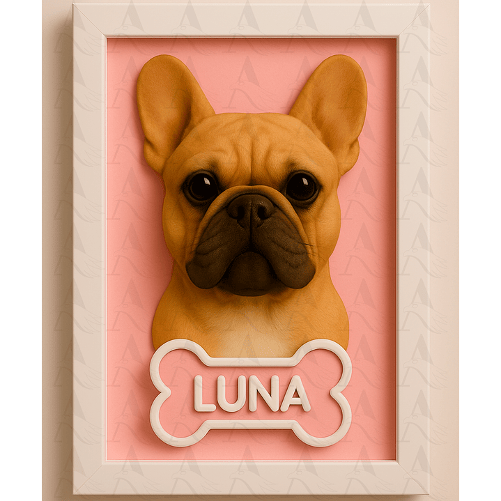 Cuadro Mascota Efecto 3D - Bulldog Francés 14