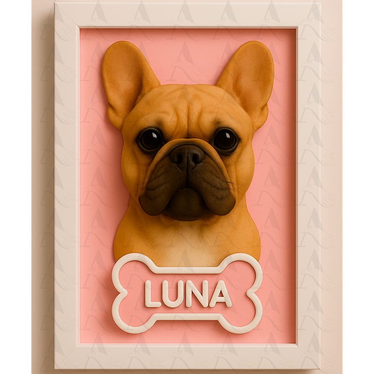 Cuadro Mascota Efecto 3D - Bulldog Francés 14