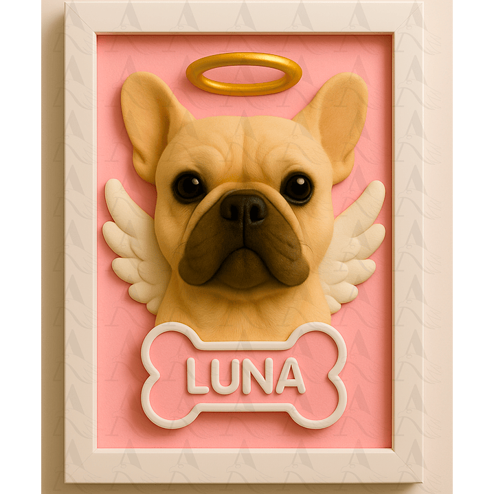 Cuadro Mascota Efecto 3D - Bulldog Francés 17