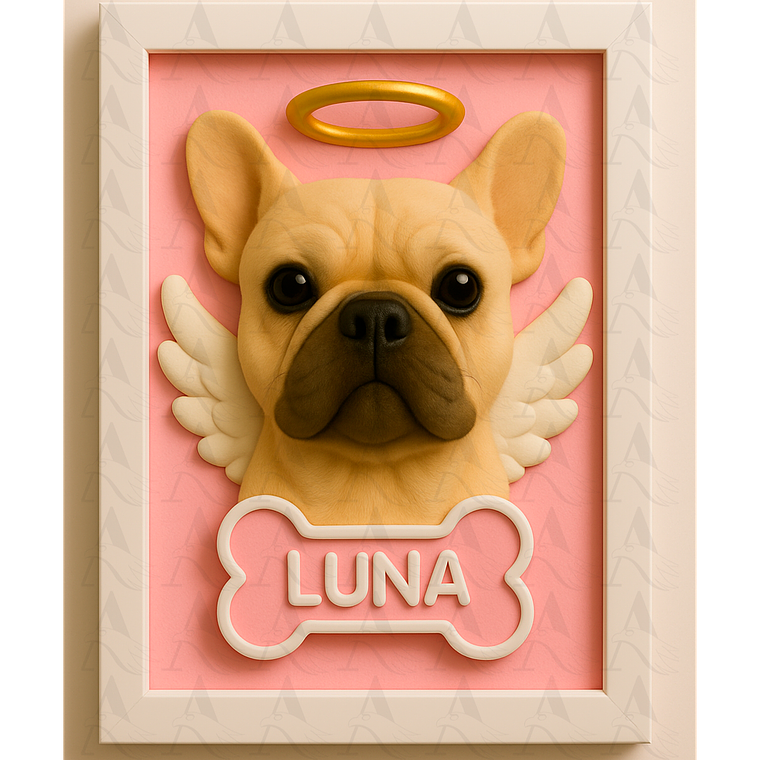 Cuadro Mascota Efecto 3D - Bulldog Francés 17
