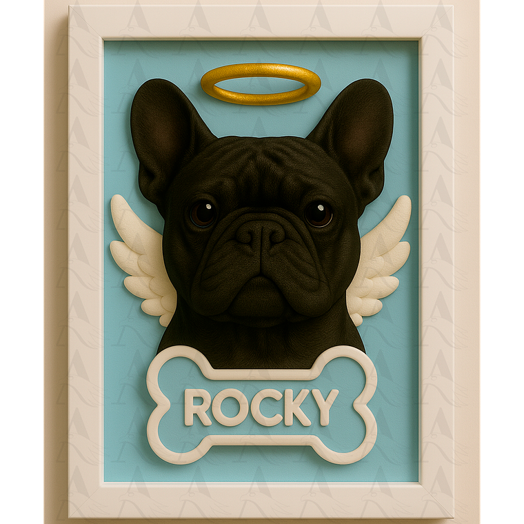 Cuadro Mascota Efecto 3D - Bulldog Francés 6